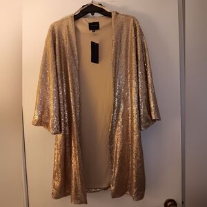 The Limited Champagne Sequin Cardigan